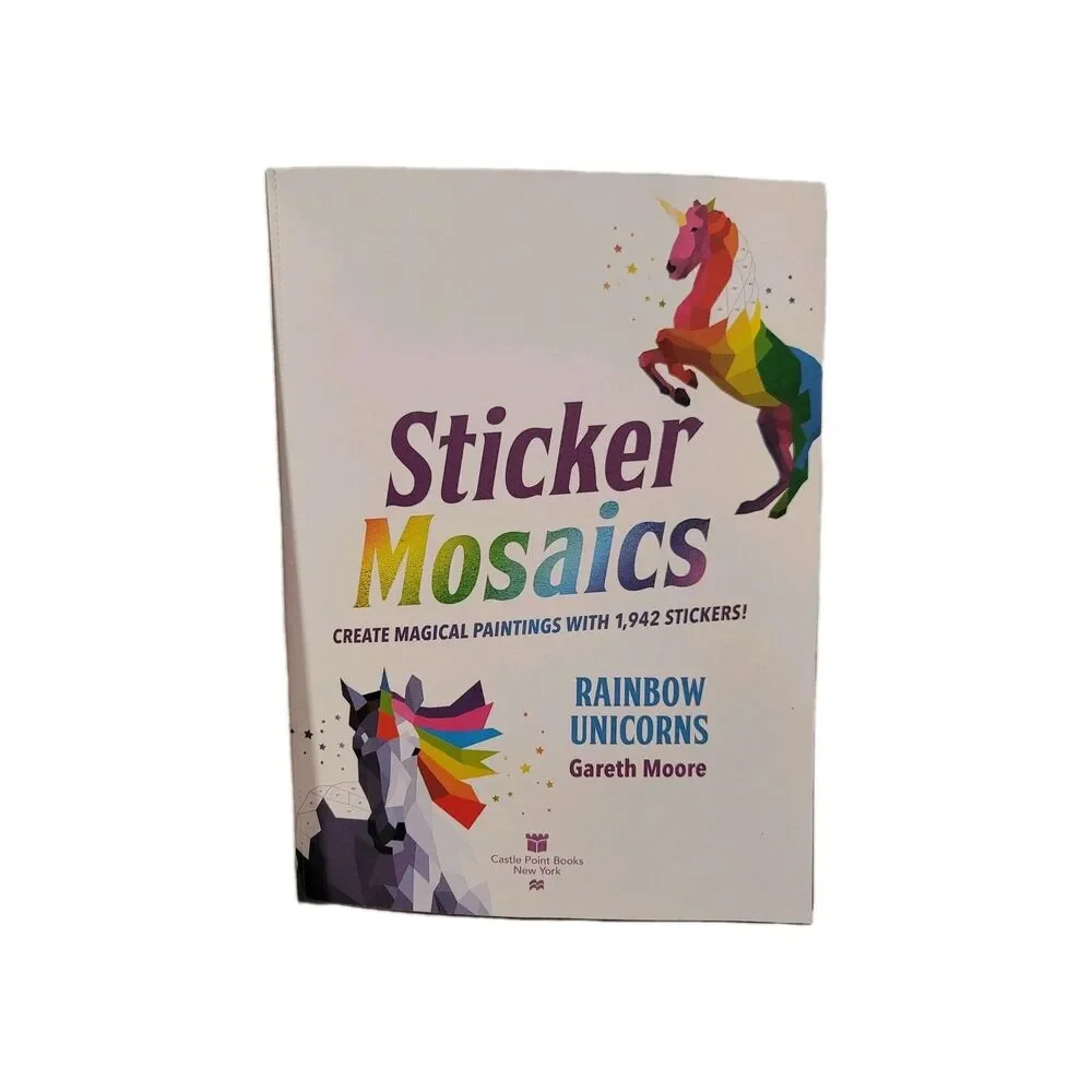 Sticker Mosaics: Rainbow Unicorns Paint w/Stickers Activity Book 1 Completed Pg